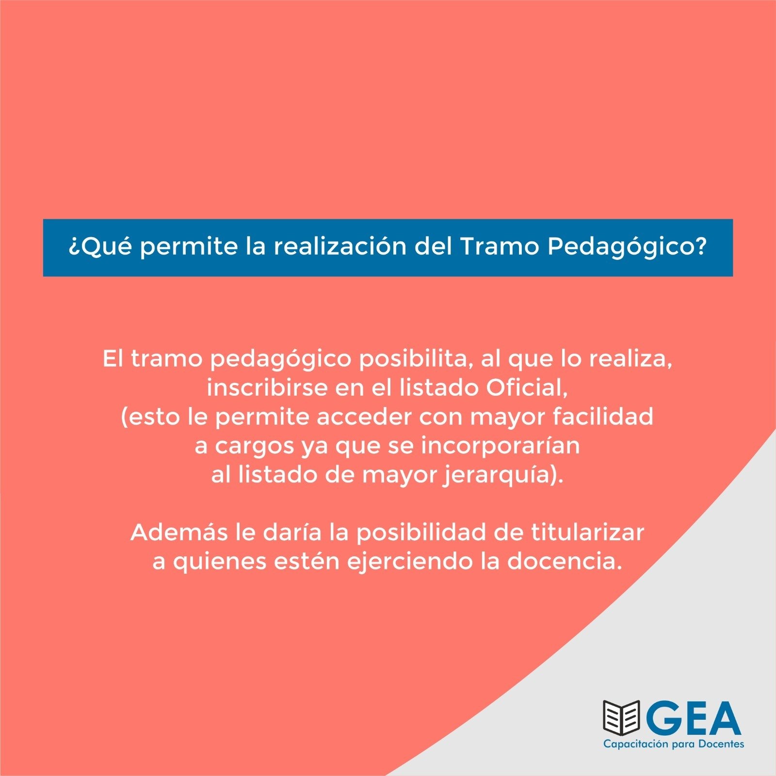 Tramo Pedagógico de Nivel Medio y SUPERIOR